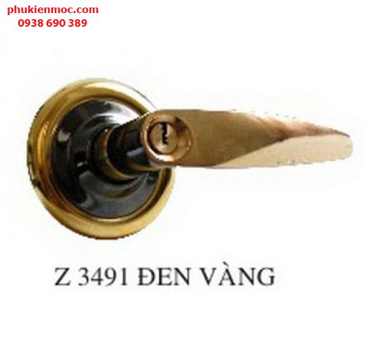 Khóa cửa tròn tay gạt ZANI Z 3491 đen vàng